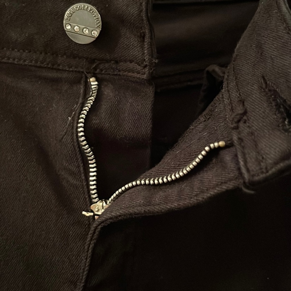 Zara Women’s Black Mid Rise Skinny Jeans Sz 6‎ Ankle Flattering Minimalist Basic View 6